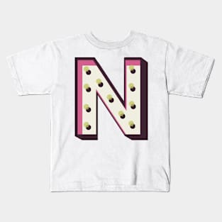 Name Letter N Kids T-Shirt